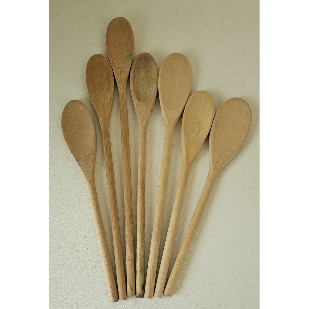 Long Wooden Kitchen Spoons Lot Of 7 Farmhouse Style Crockpot Instatpot Cooking